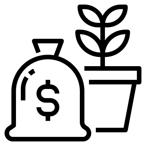 Investment plant business and finance money icon