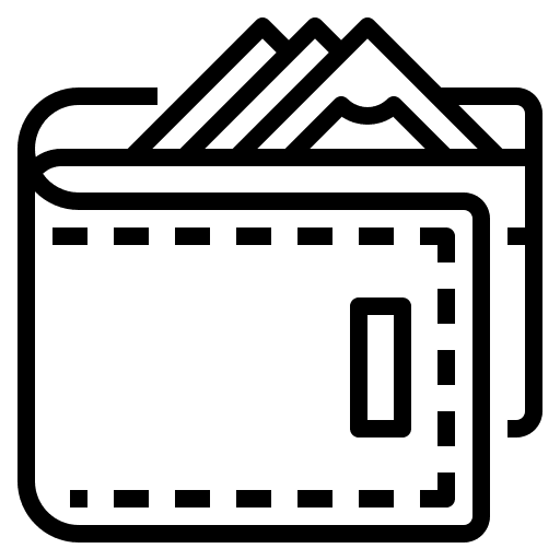 Wallet cash note money icon