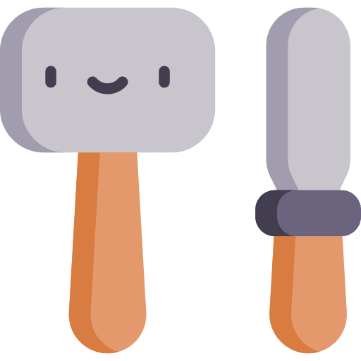 Hammer chisel sculpt tool icon