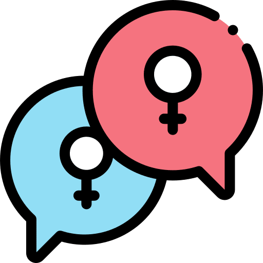 Feminism communications woman dialog icon