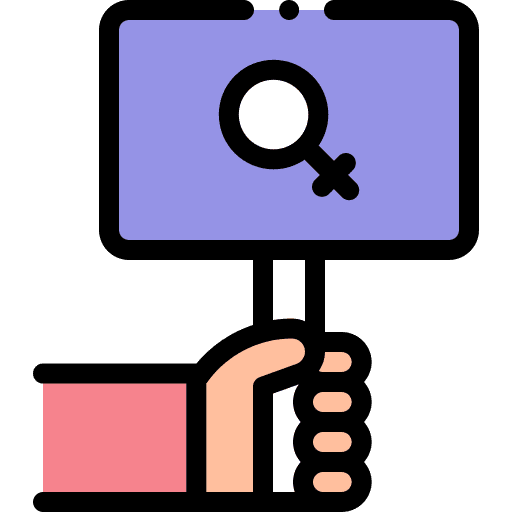 Feminism fight feminism placard icon