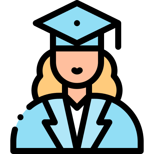 Graduate graduate mortarboard woman icon