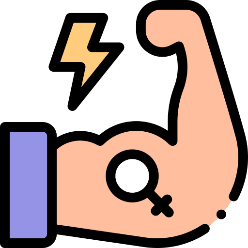 Womens power empowerment muscle feminism icon