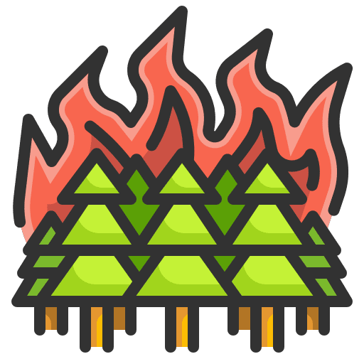 Forest fire disaster tree flame icon