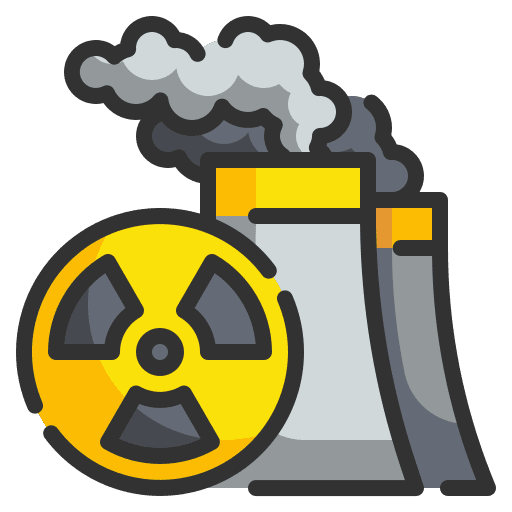 Nuclear industry emission radiate icon
