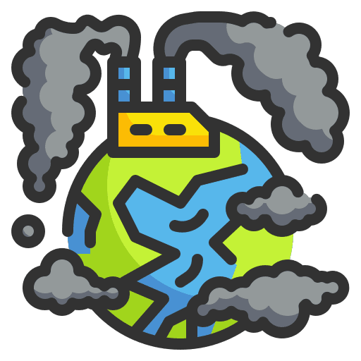 Pollution contamination industry world icon