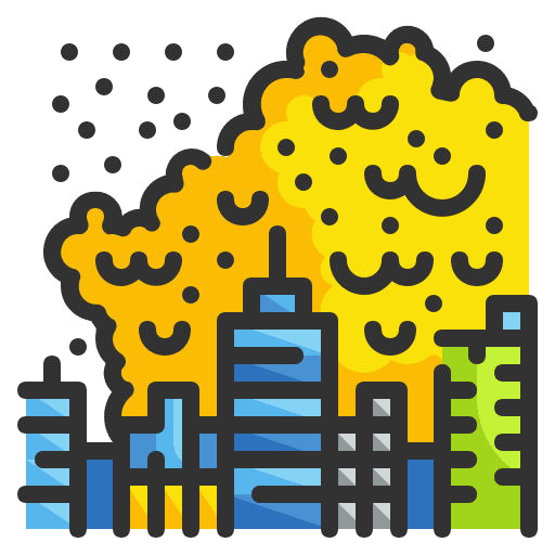 Dust city air pollution contamination icon