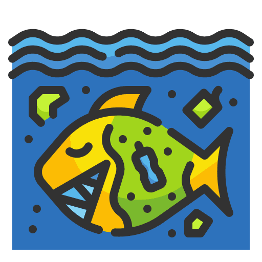 Micro plastic ecology and environment sea water icon