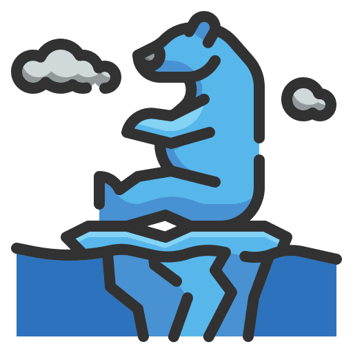 Polar ecology and environment polar bear icon