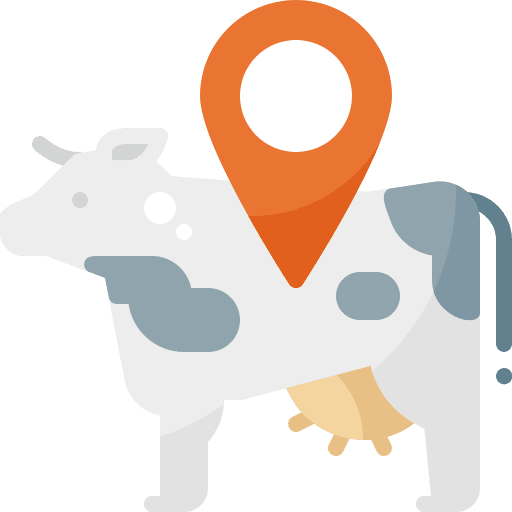 Cow online farm farming icon