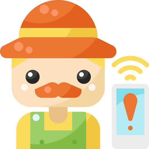 Farmer alert agronomy smart farming icon