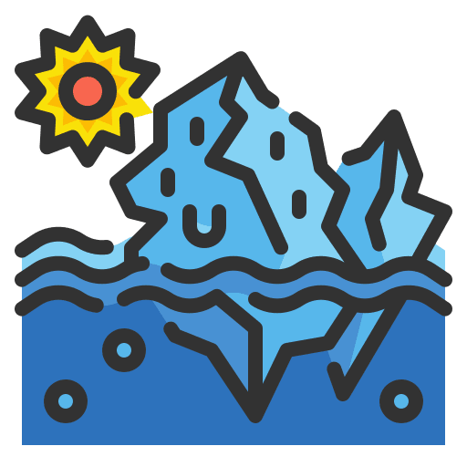 Iceberg melting north pole glacier icon