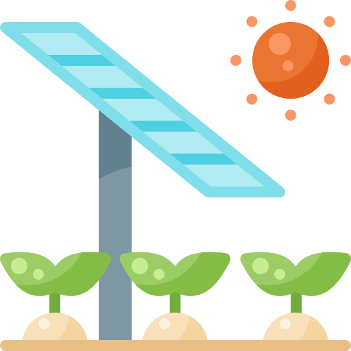 Solar energy garden solar energy farm icon