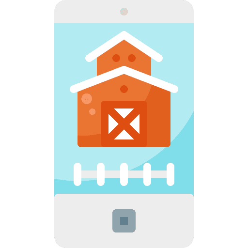 Mobile application farming and gardening mobile application smart farm icon