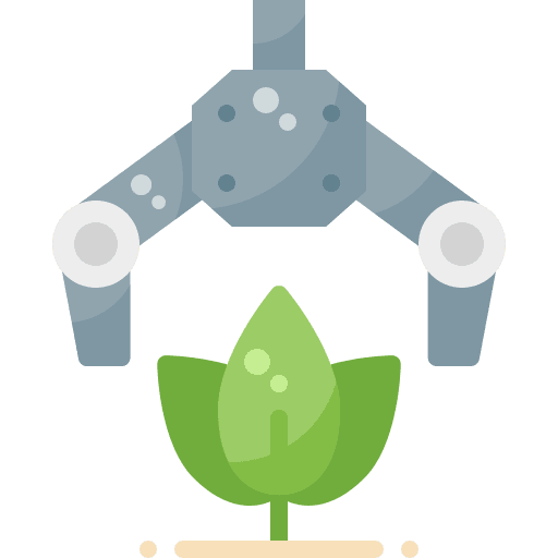 Robotic agriculture harvest plant icon