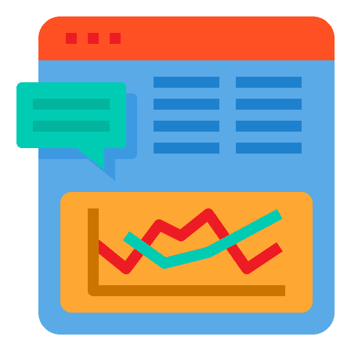 Analytics business and finance data analytics seo and web icon