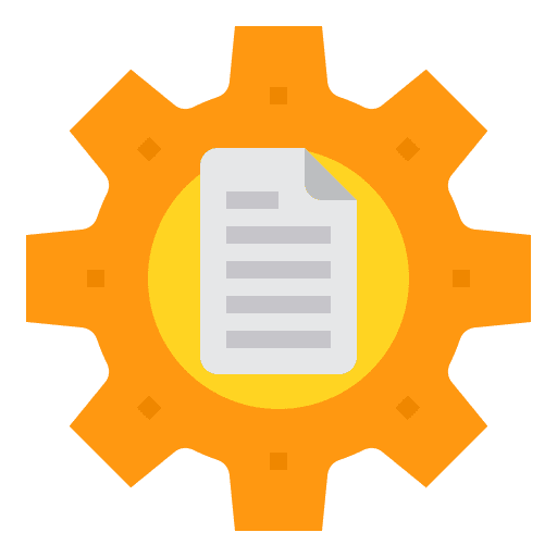 File management business and finance setting gear icon