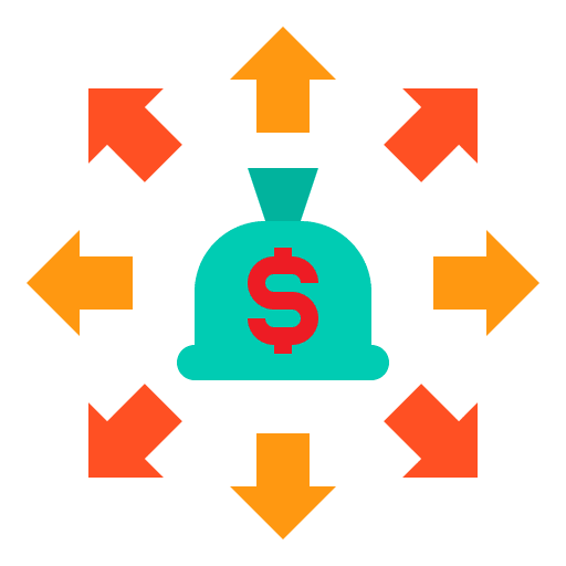 Money bag diversification money bag business and finance icon