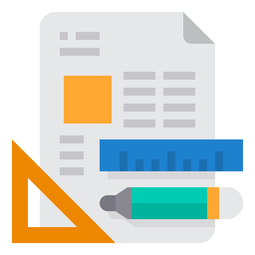 Stationery pencil ruler planing icon