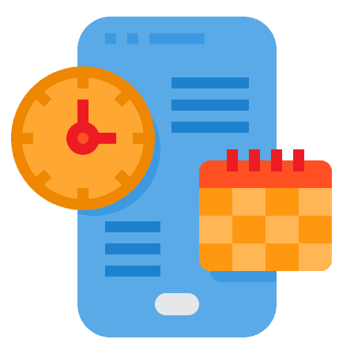 Deadline time and date smartphone communications icon
