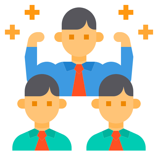 Teamwork leadership networking cooperation icon