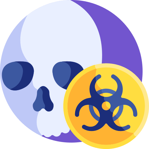 Death coronavirus skull medical icon