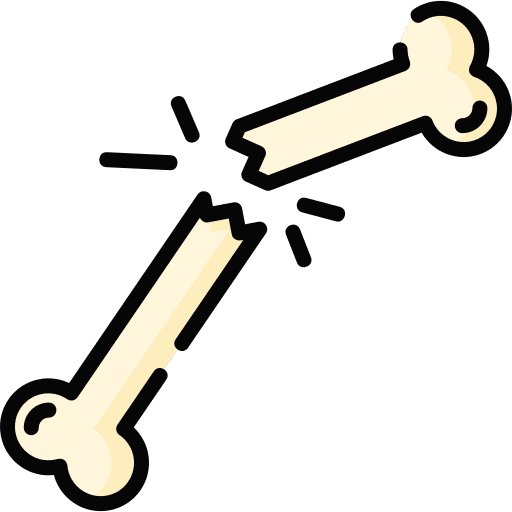Broken bone healthcare and medical sports and competition human body icon
