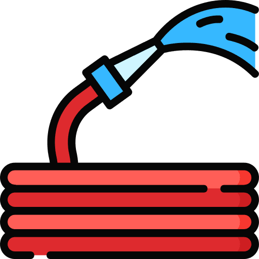 Fire hose emergency water hose farming and gardening icon