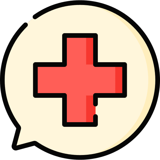 Medical assistance chat bubble support speech bubble icon