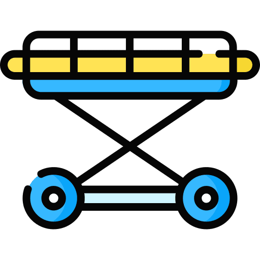 Medical stretcher healthcare and medical hospital bed illness icon