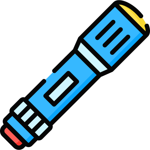 Flashlight spotlight illumination furniture and household icon