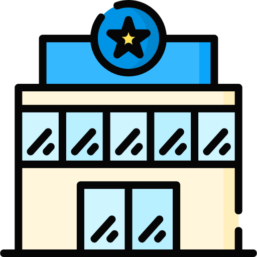 Police station buildings police station door icon