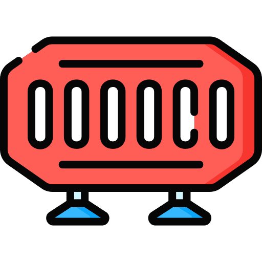 Traffic barrier caution signaling signs icon