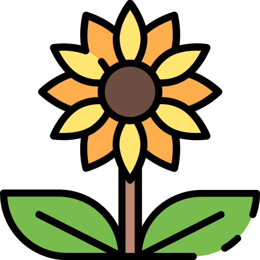 Sunflower botanical gardening garden icon