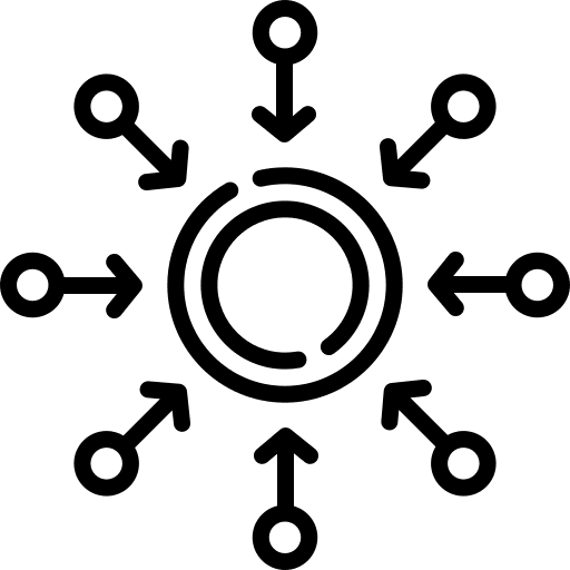 Centralized business and finance money cash icon