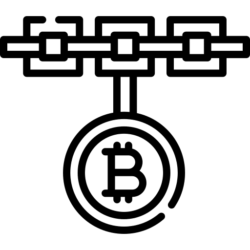 Blockchain business and finance cryptocurrency cash icon