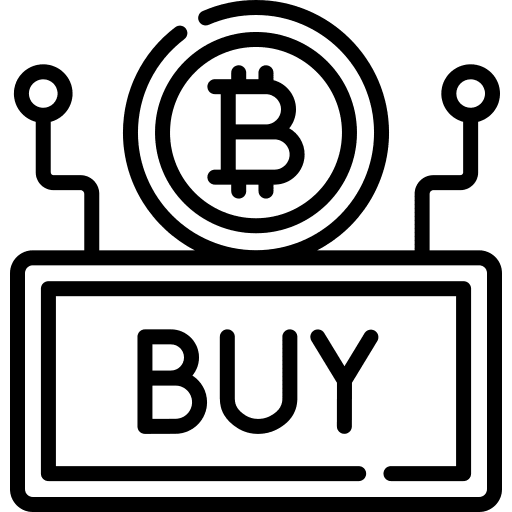 Cryptocurrency buy cash currency icon