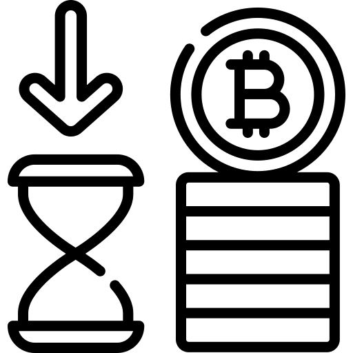 Cryptocurrency currency business and finance price down icon