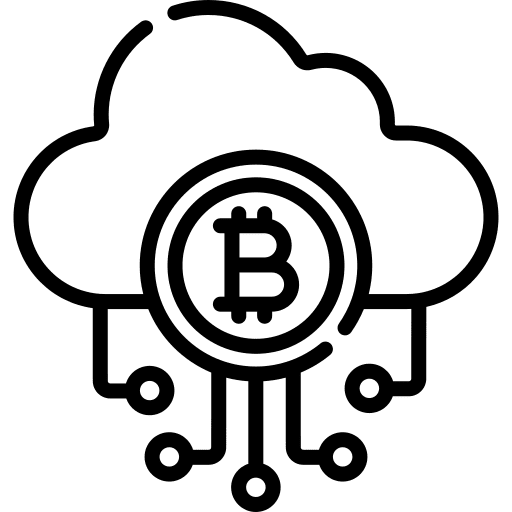 Cryptocurrency money cloud cash icon