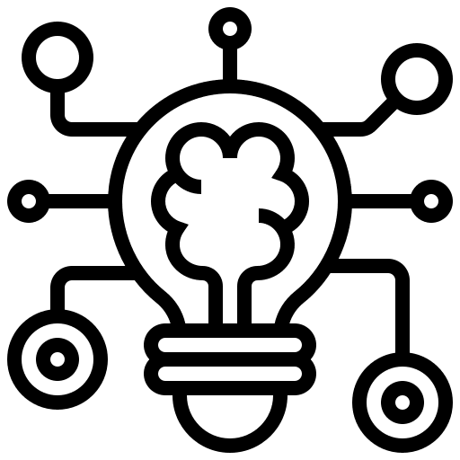 Deep learning deep learning network idea icon
