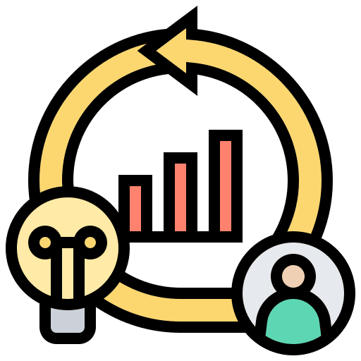 Agile development cycle process icon