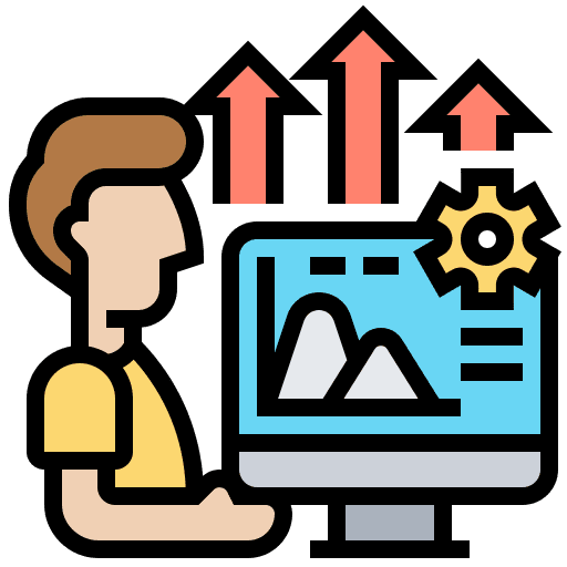 Performance analysis growth analytics icon