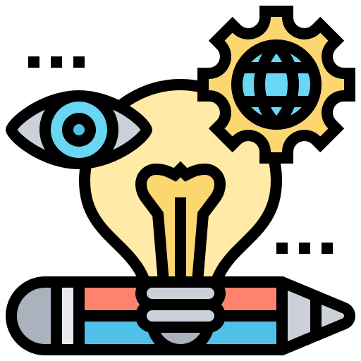 Creativity management business and finance system icon