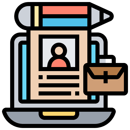Online resume contract data information icon