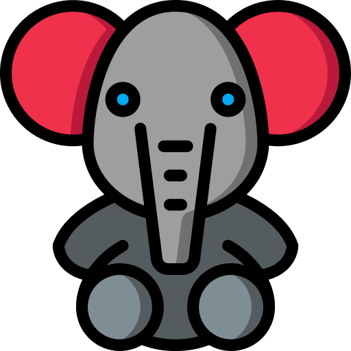 Elephant kid and baby toy animal icon