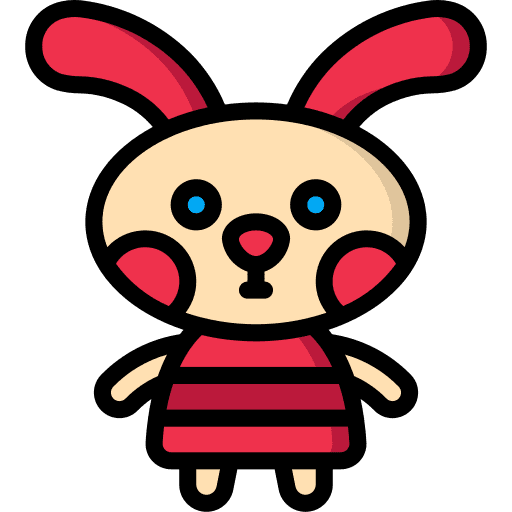 Rabbit kid and baby cute toy icon