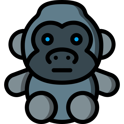 Gorilla monkey toy cute icon
