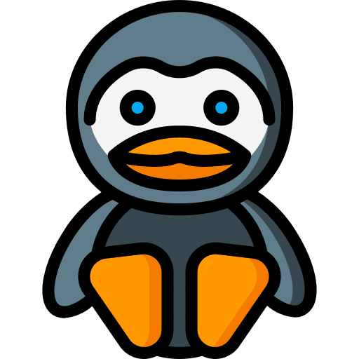 Penguin cute toy kid and baby icon