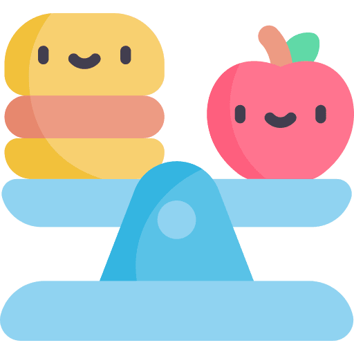 Balanced diet healthy food weighing scale balanced diet icon