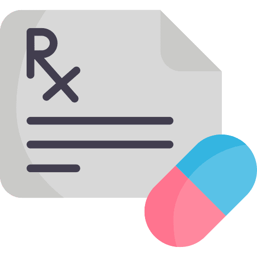 Medical prescription pill rx drug icon